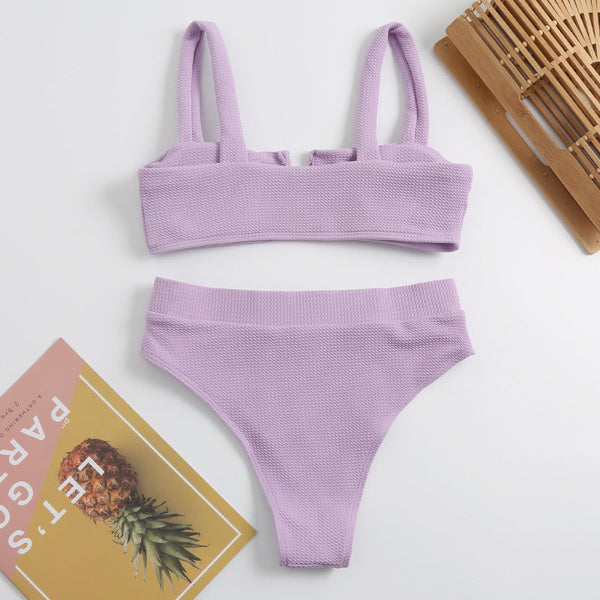 Düz V-Kesim Askısız Tankini