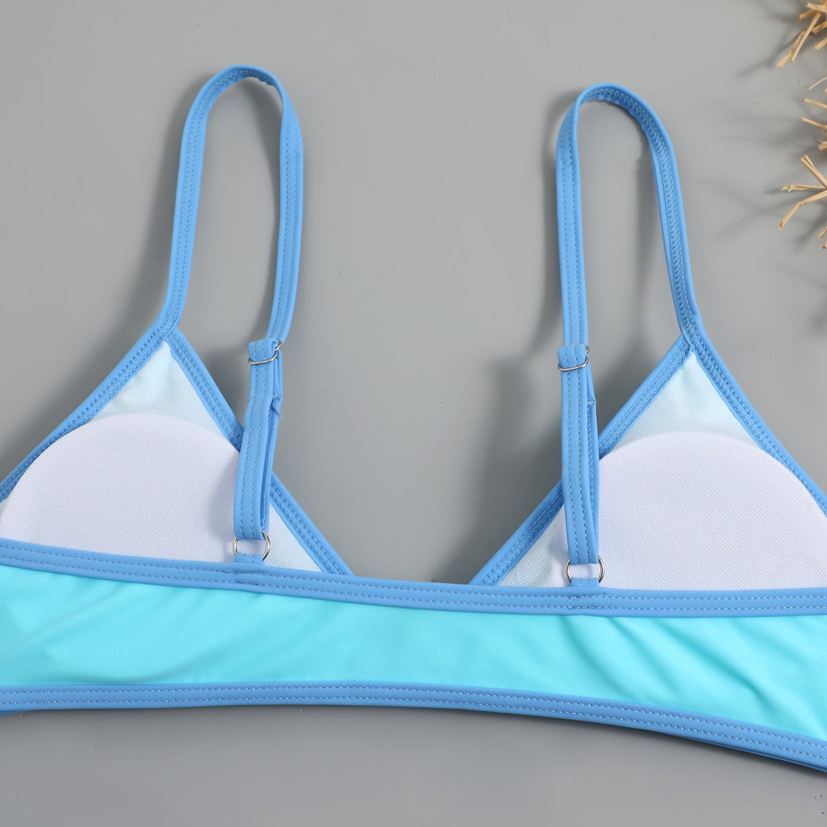 Basit Tasarım Renk Bloklama Bikini