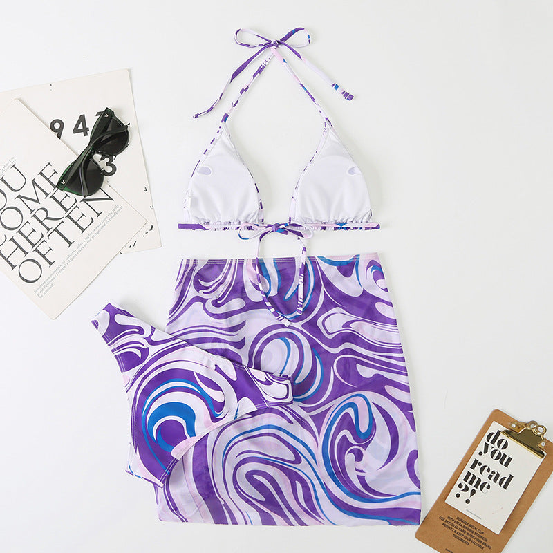 Renkli Çiçekli Bikini 3 Parça Set