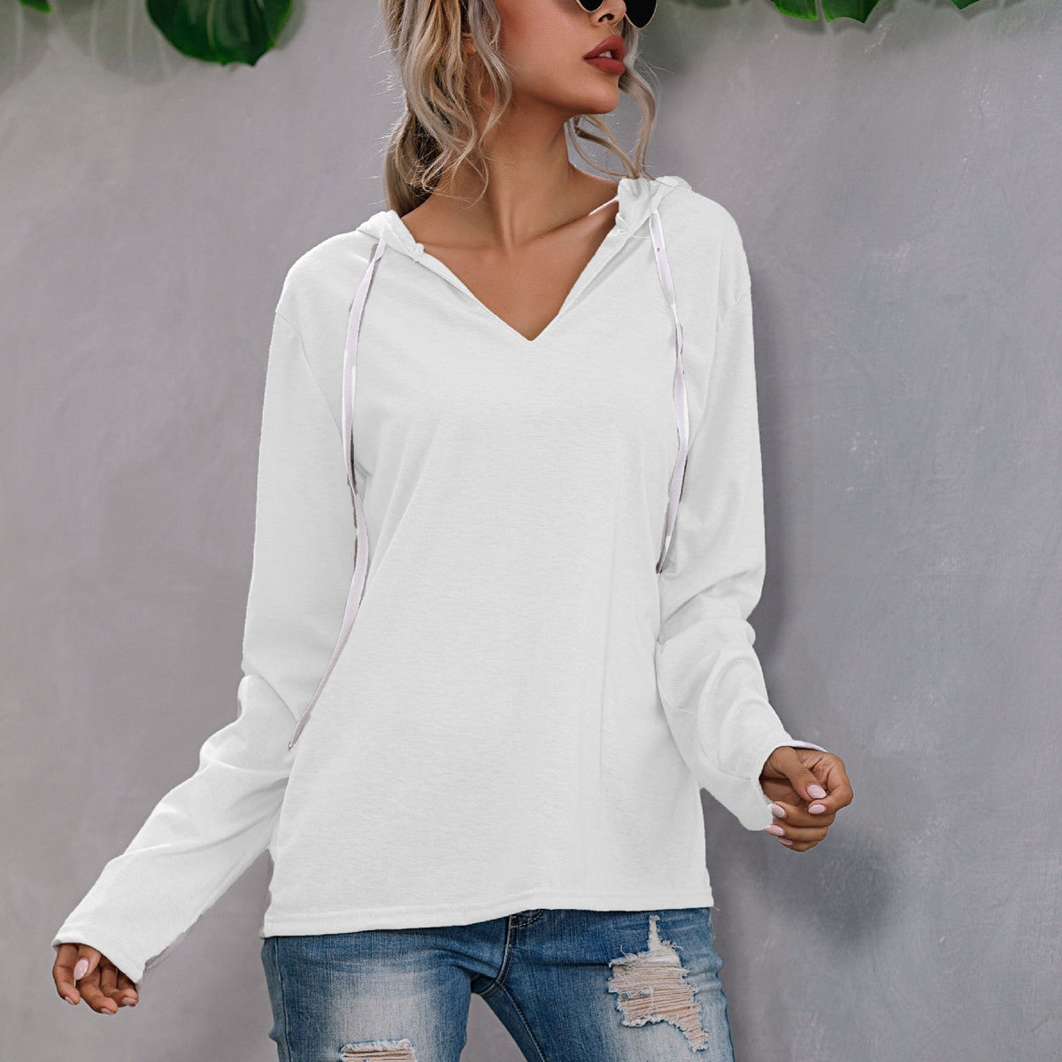 Kadınlar için Rahat Kapüşonlu Sweatshirt