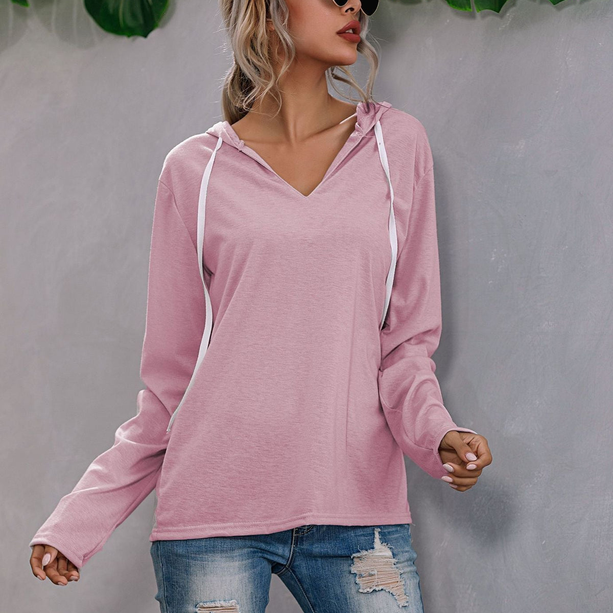 Kadınlar için Rahat Kapüşonlu Sweatshirt