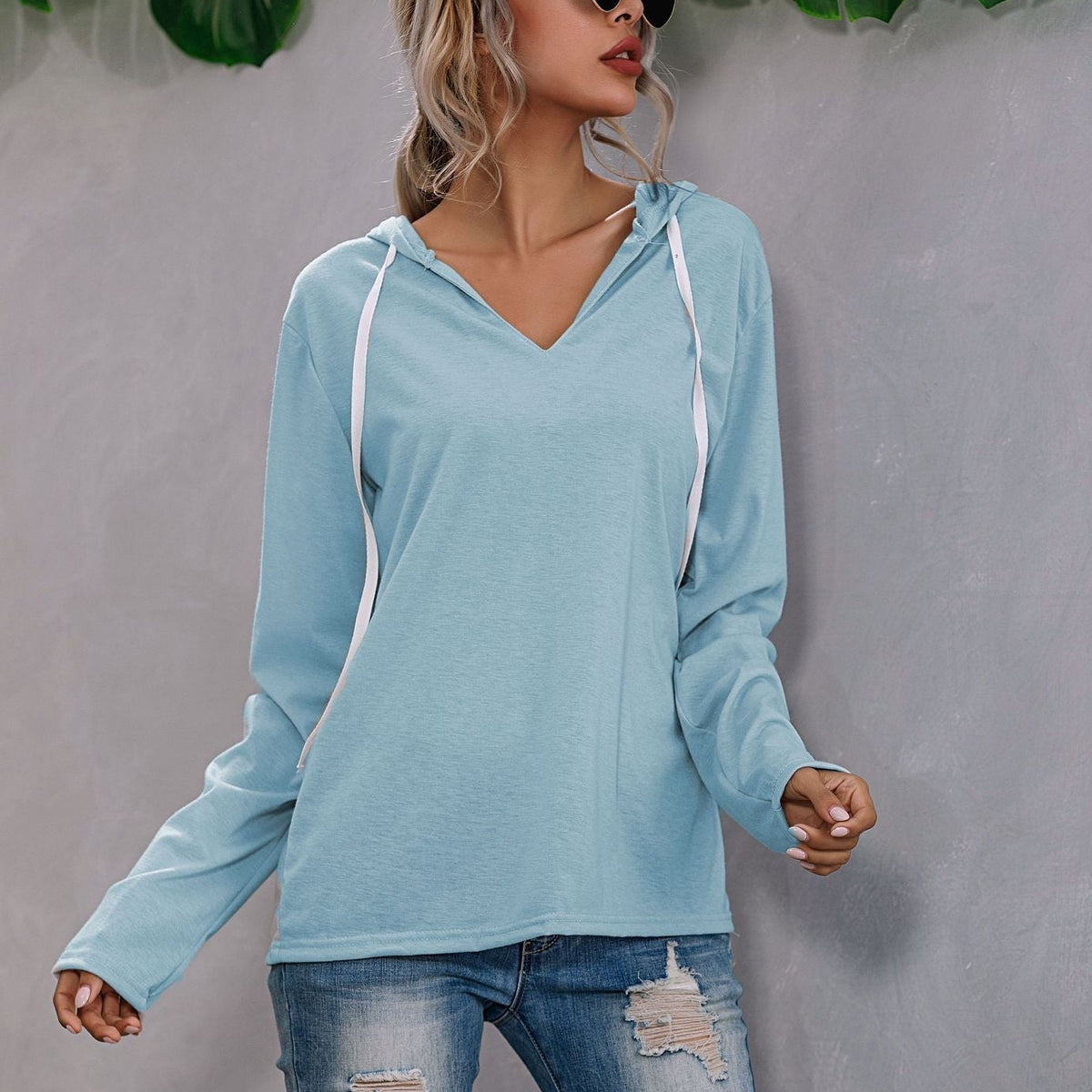 Kadınlar için Rahat Kapüşonlu Sweatshirt