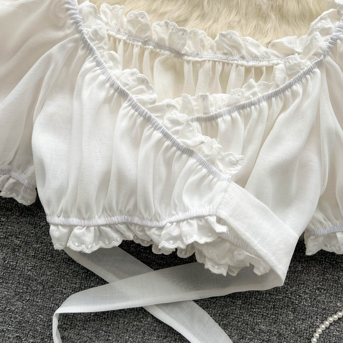 Midriff Şeffaf Bluz