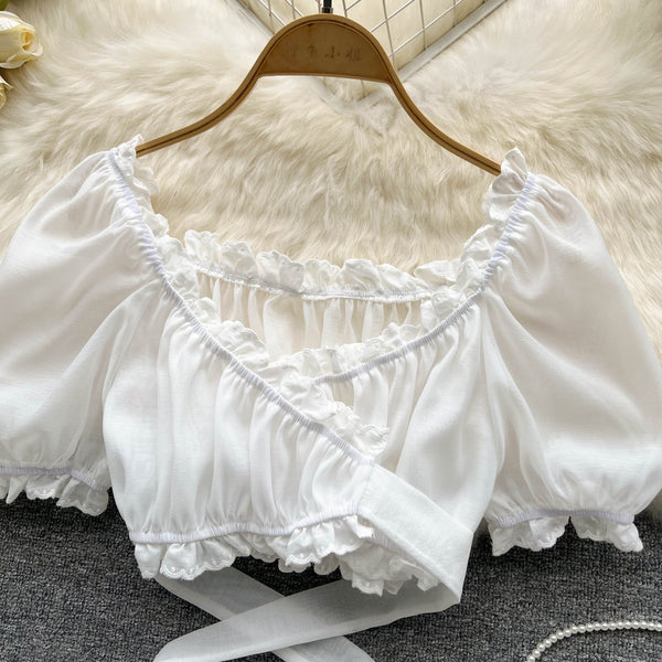 Midriff Şeffaf Bluz
