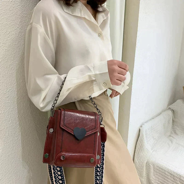 Katherine™ - Modern küçük kare omuz çantası geniş kayışla