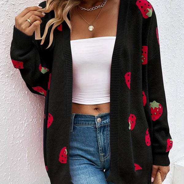 Liora – Açık önlü şık çilek cardigan, bahar için