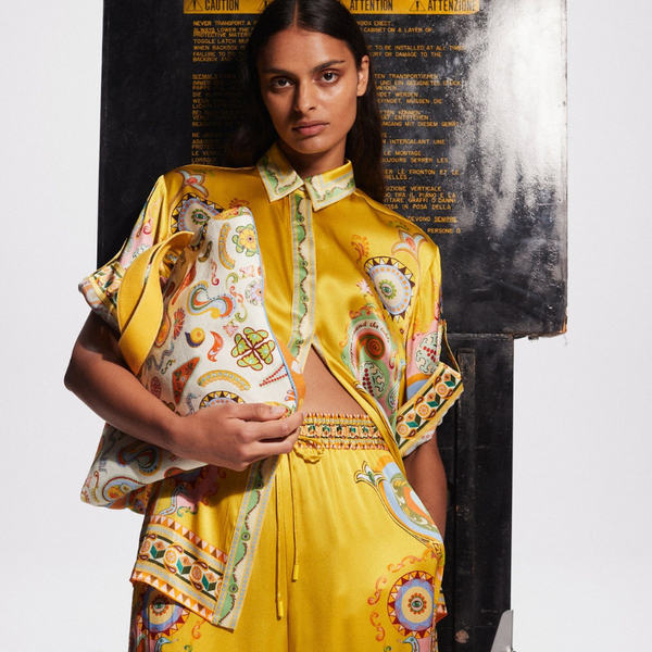 Adrienne Kısa Kol Pantolon Seti ile Paisley Deseni