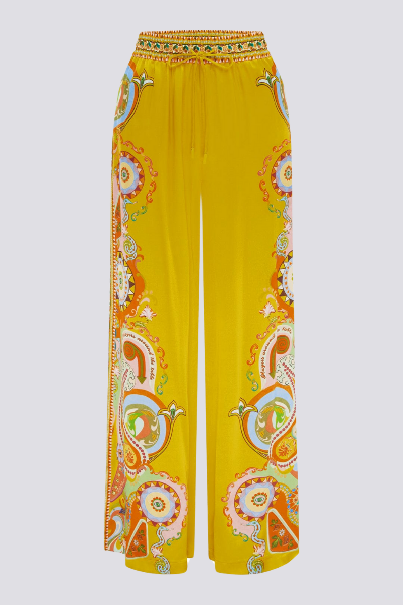 Adrienne Kısa Kol Pantolon Seti ile Paisley Deseni