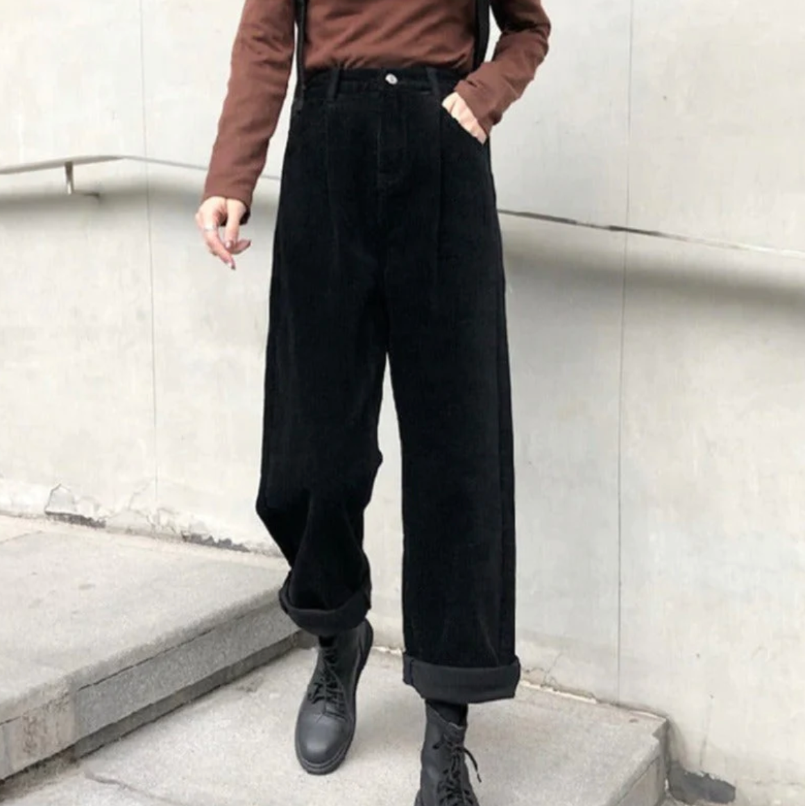 MALIA - rahat cord kumaş pantolon