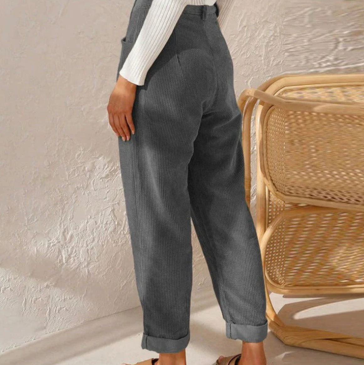 MALIA - rahat cord kumaş pantolon