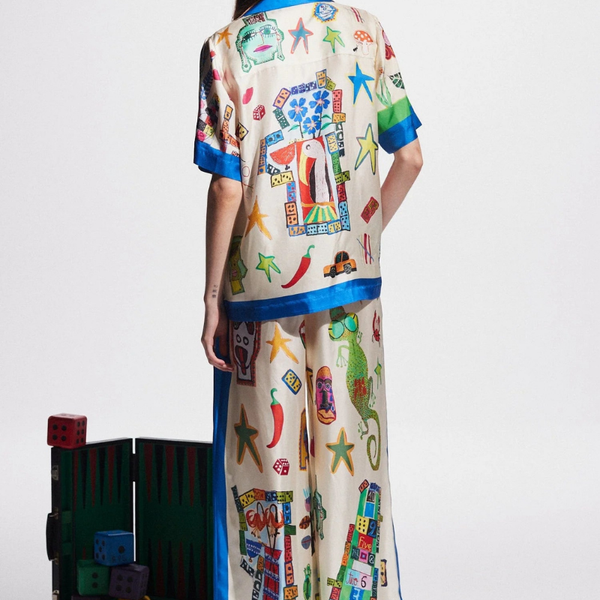 Clarette Patchwork-Şort Seti V Yaka