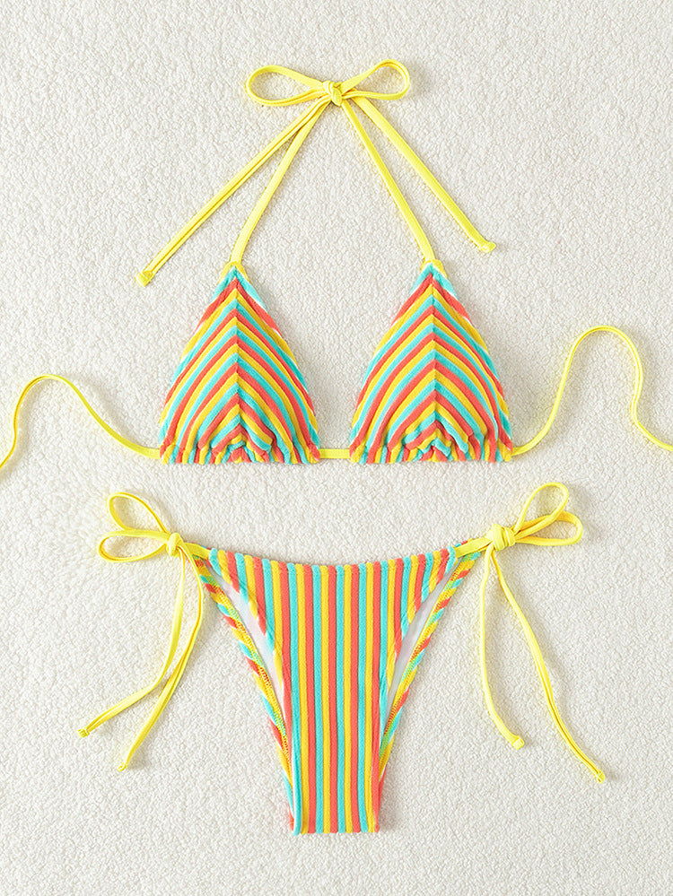 Havlu Kumaş Askılı Kravat Bikini