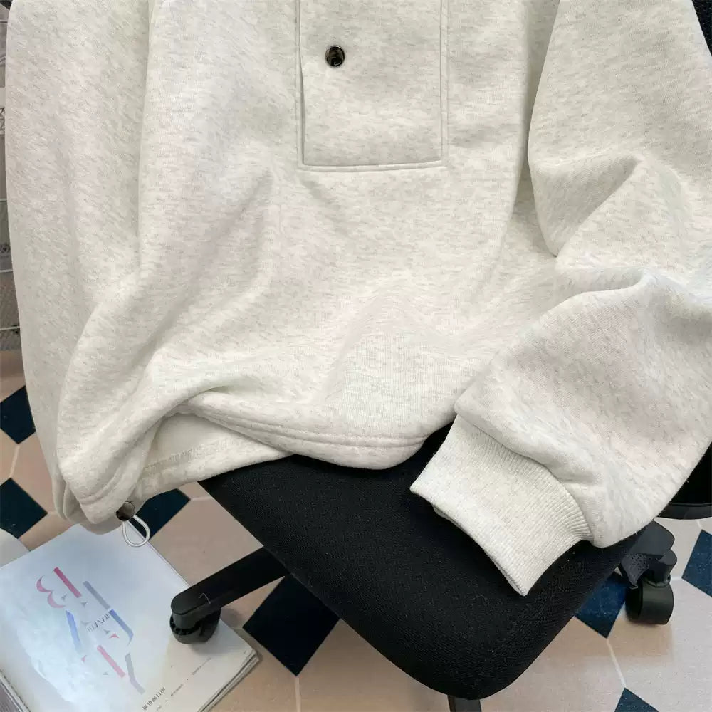 Niş Stand Yaka Kapüşonlu Sweatshirt