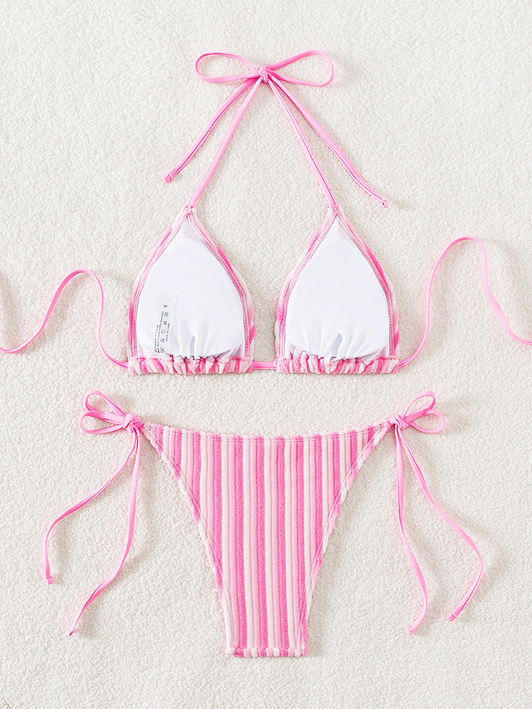 Havlu Kumaş Askılı Kravat Bikini