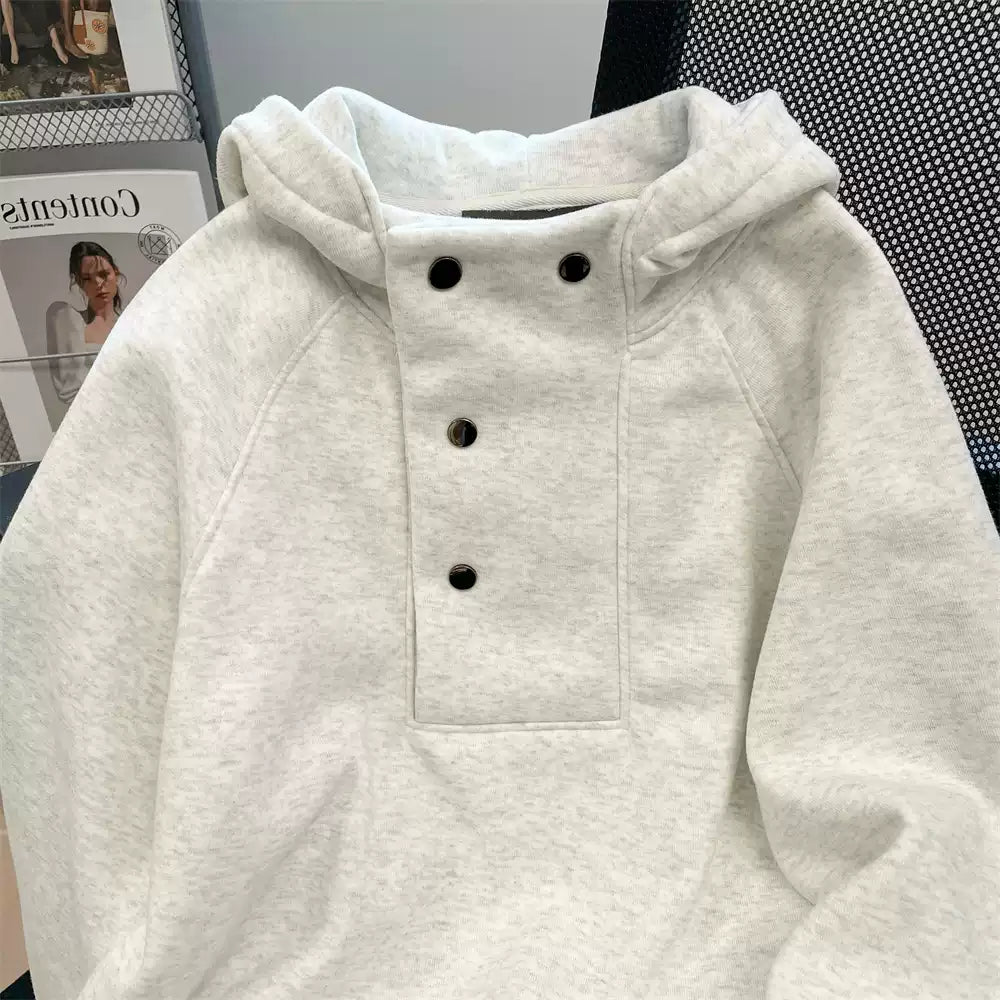 Niş Stand Yaka Kapüşonlu Sweatshirt