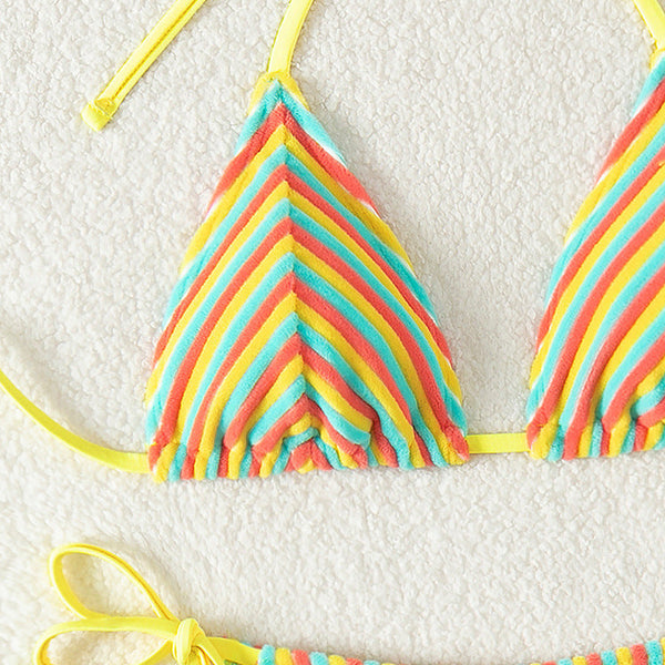 Havlu Kumaş Askılı Kravat Bikini