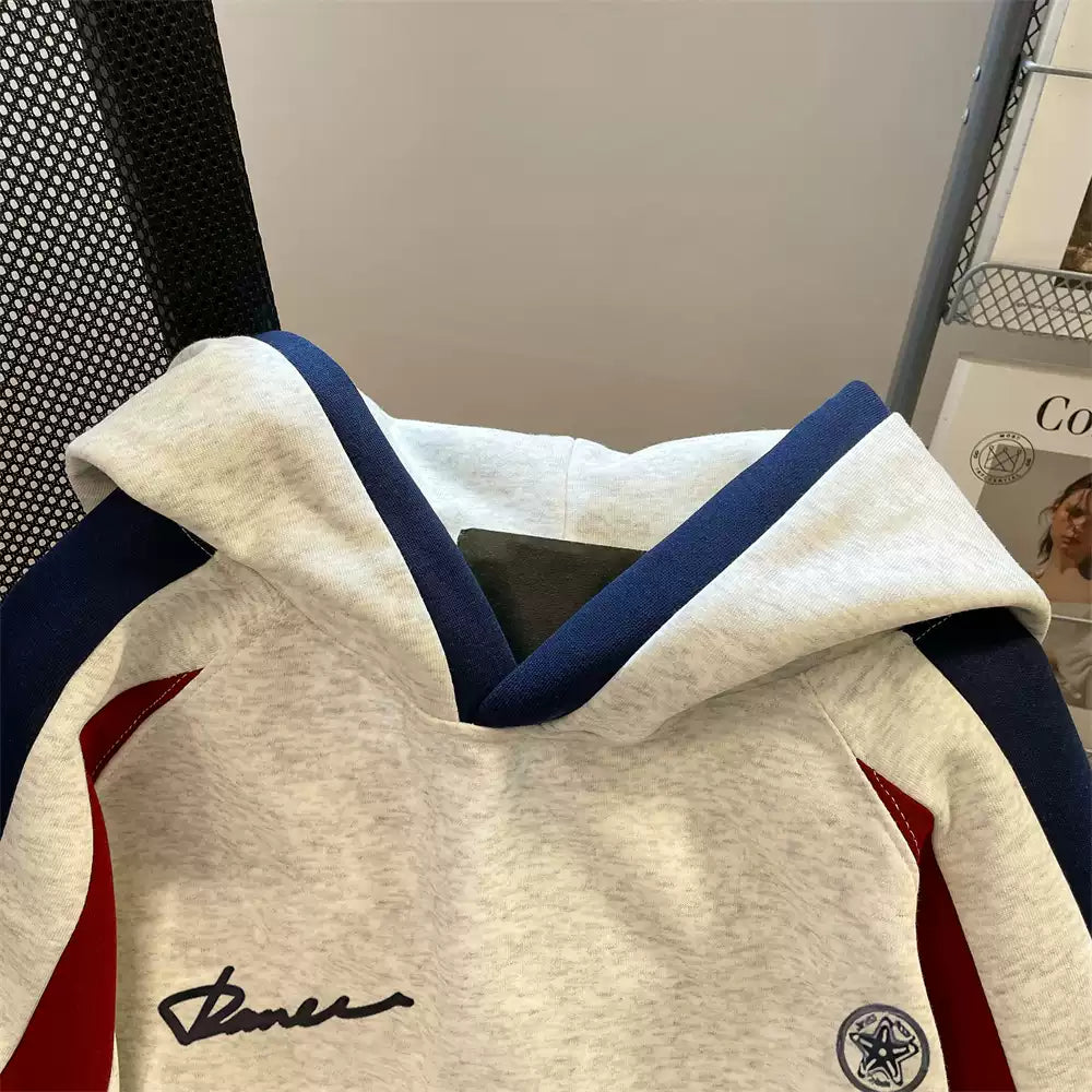 Monogramlı Baskılı Oversized Kapüşonlu Sweatshirt
