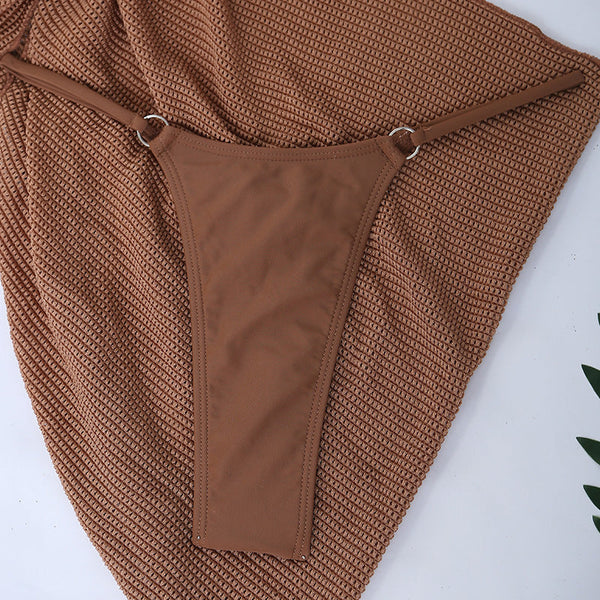 Üç Parçalı Askılı Şık Plaj Tatili Bikini