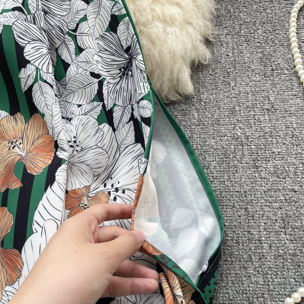 Çiçek Desenli Patcher Loose-fit Gömlek