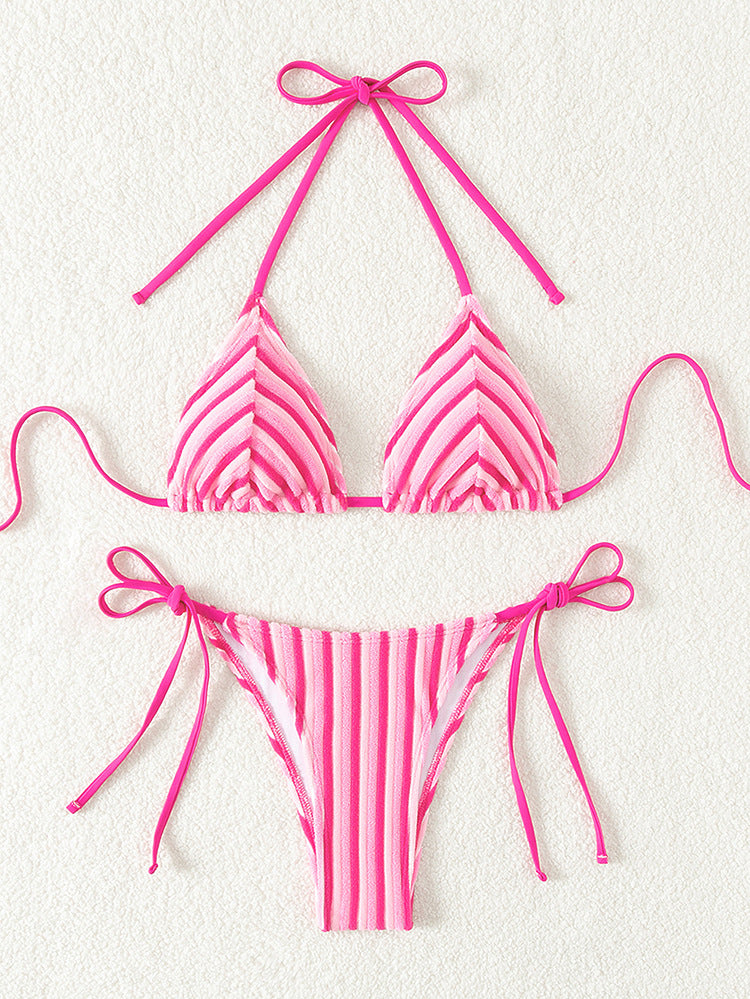 Havlu Kumaş Askılı Kravat Bikini