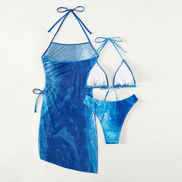 Okyanus Mavi Sırt Dekolteli Bikini