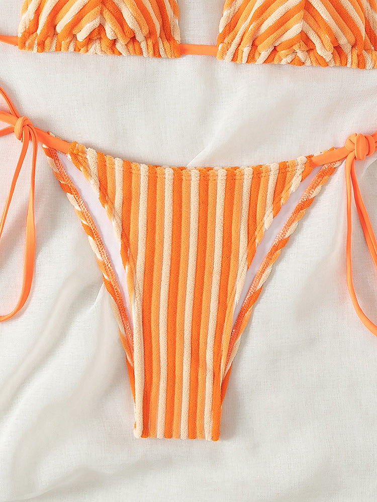 Havlu Kumaş Askılı Kravat Bikini