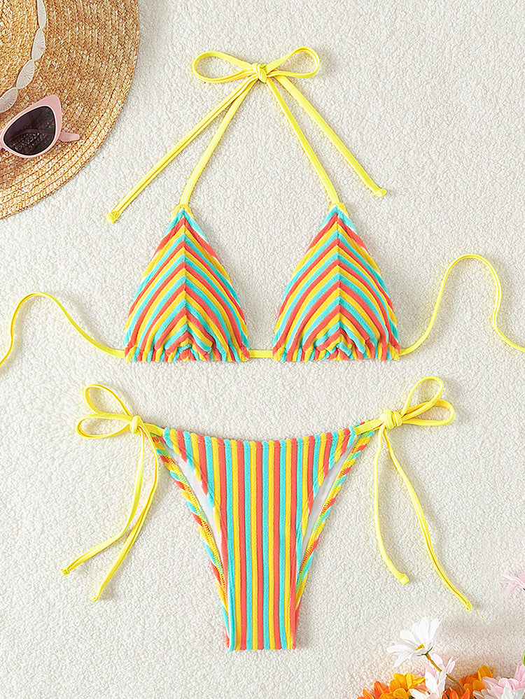 Havlu Kumaş Askılı Kravat Bikini
