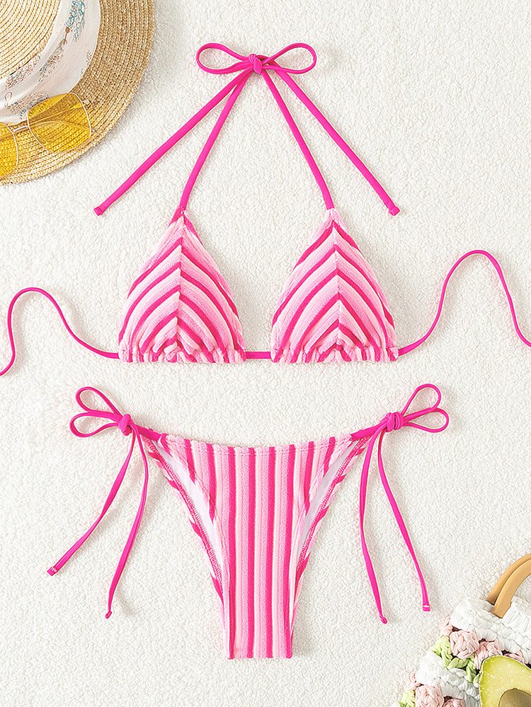 Havlu Kumaş Askılı Kravat Bikini