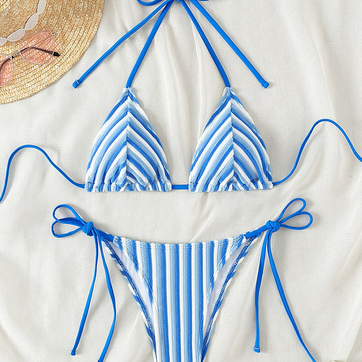 Havlu Kumaş Askılı Kravat Bikini
