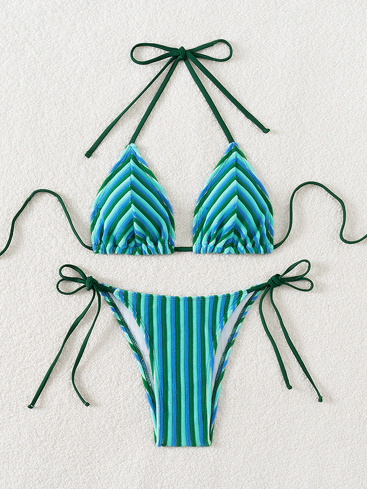 Havlu Kumaş Askılı Kravat Bikini