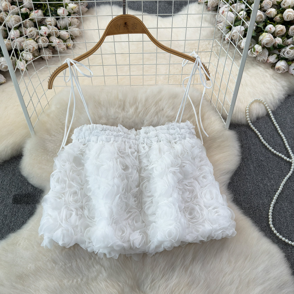 Lace Style 3D Gül Dantel Bluz