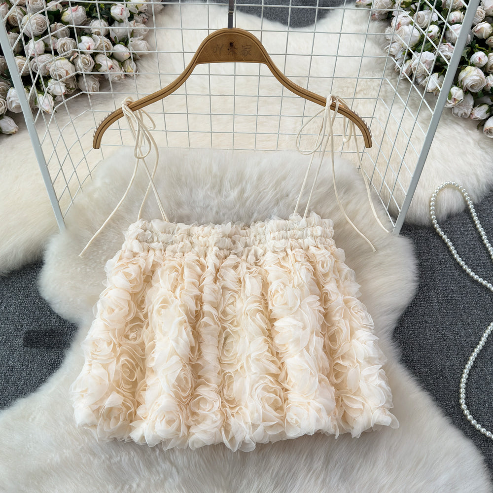 Lace Style 3D Gül Dantel Bluz