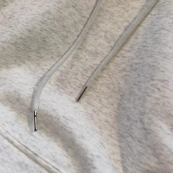 Vintage Monogramlı Baskılı Kapüşonlu Sweatshirt