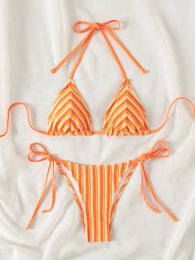 Havlu Kumaş Askılı Kravat Bikini