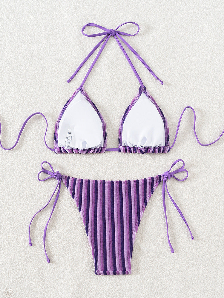 Havlu Kumaş Askılı Kravat Bikini