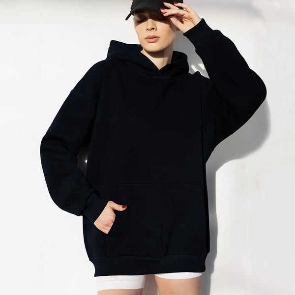 Oversize Patchwork Kapüşonlu Sweatshirt