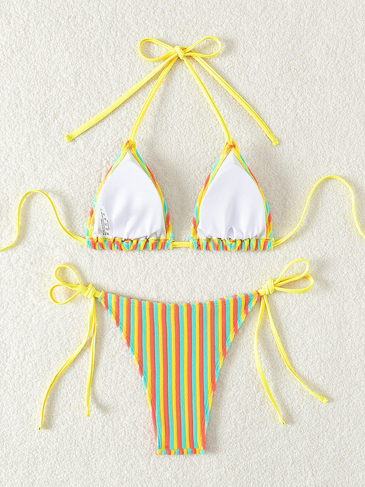 Havlu Kumaş Askılı Kravat Bikini