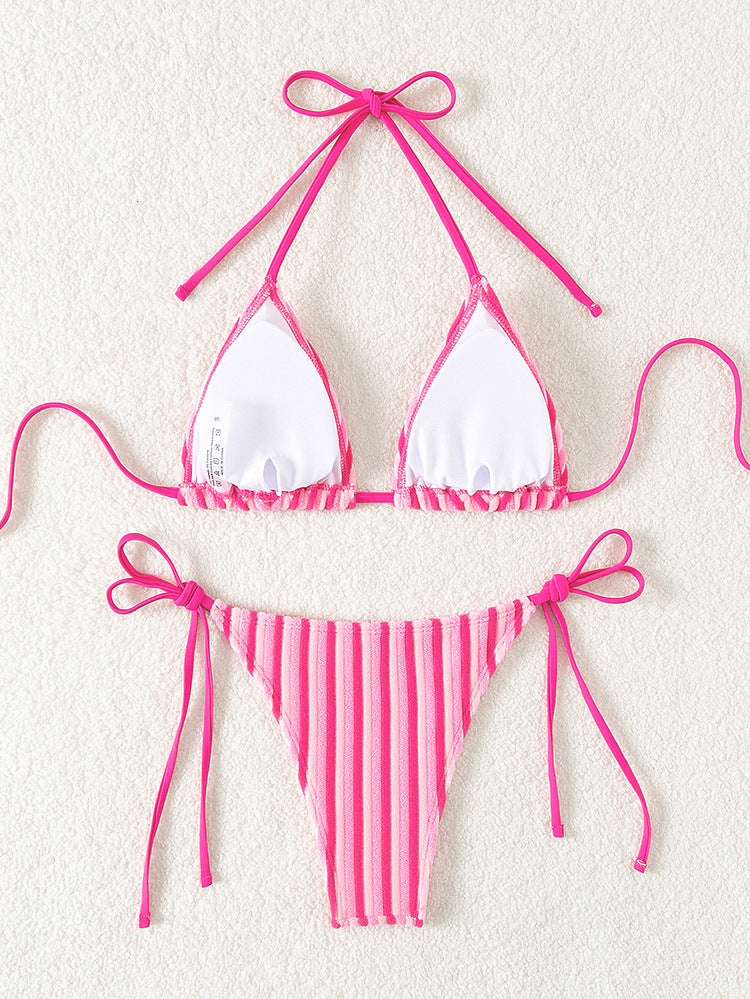 Havlu Kumaş Askılı Kravat Bikini