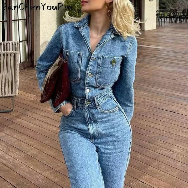 Florencia Kadın Denim Tulum
