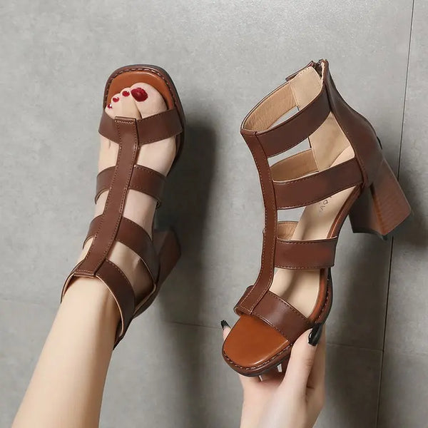 DRES237 KADIN TOPUKLU SANDALET