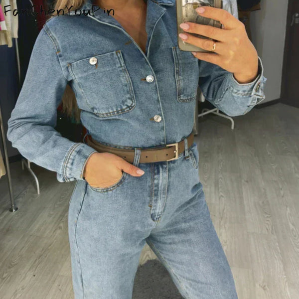 Florencia Kadın Denim Tulum