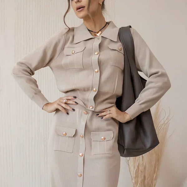Misaki | Kadın Blazer Etek Seti Vintage Görünüm