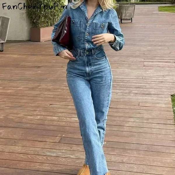 Florencia Kadın Denim Tulum