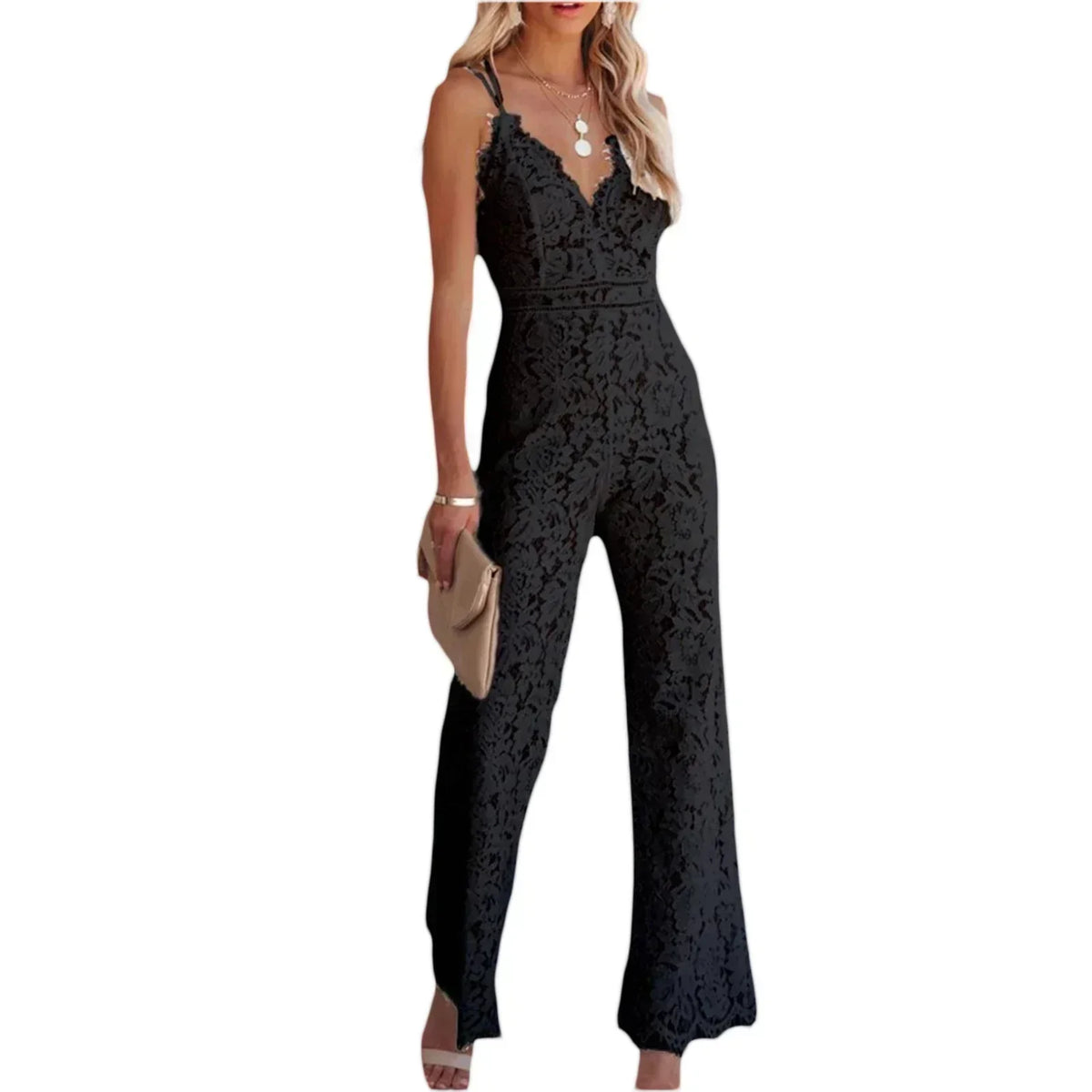Elegant Lace Jumpsuit Kadın Tulum