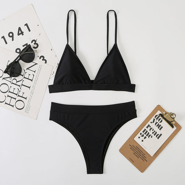 Düz Renk Şık Yastıklı Bikini