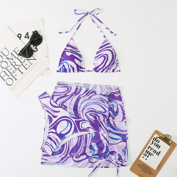 Renkli Çiçekli Bikini 3 Parça Set