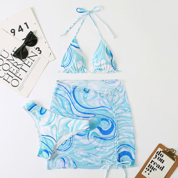 Renkli Çiçekli Bikini 3 Parça Set