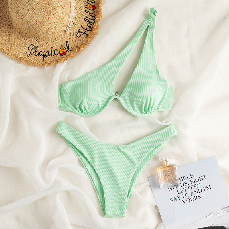 Tek Omuzlu Yarık Bikini