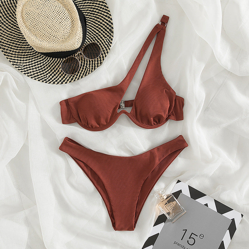 Tek Omuzlu Yarık Bikini