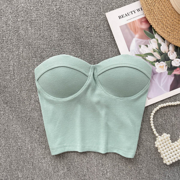 Maria Crop Straplez Bluz